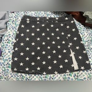 Black skirt with white stars- size medium